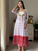 Baggy Style Georgette Anarkali Kurti Set With Pants (WHITE)
