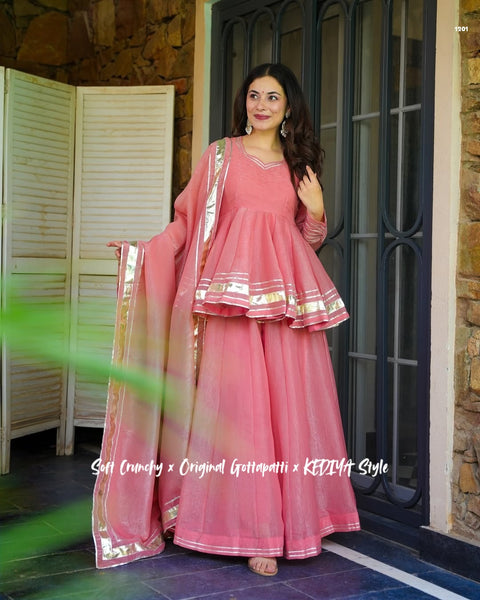 Shimmering Petal Suit Set with Eye-Catching Gotta Patti Work (1201)