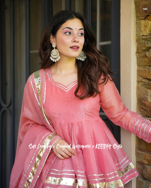 Shimmering Petal Suit Set with Eye-Catching Gotta Patti Work (1201)