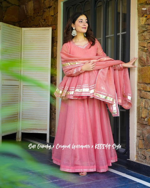 Shimmering Petal Suit Set with Eye-Catching Gotta Patti Work (1201)