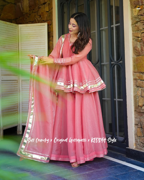 Shimmering Petal Suit Set with Eye-Catching Gotta Patti Work (1201)
