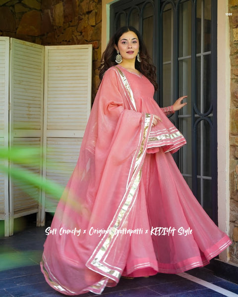 Shimmering Petal Suit Set with Eye-Catching Gotta Patti Work (1201)