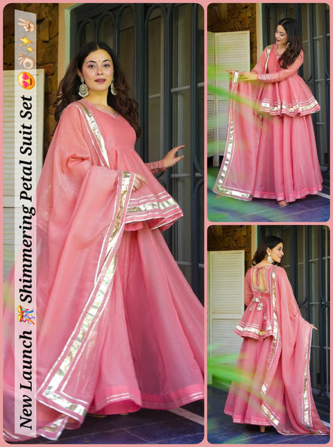 Shimmering Petal Suit Set with Eye-Catching Gotta Patti Work (1201)