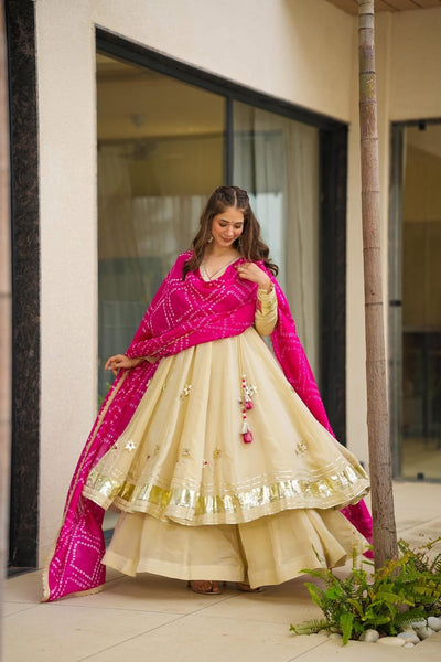 Purely Handmade Anarkali Plazzo Set With Bandhani Dupatta — A Royal Festive Look 💃👑