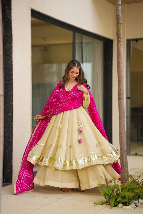 Purely Handmade Anarkali Plazzo Set With Bandhani Dupatta — A Royal Festive Look 💃👑