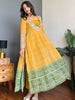 Baggy Style Georgette Anarkali Kurti Set With Pants (YELLOW)