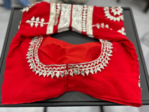 Ankita Lokhande Wear Soft Georgette Saree With Original Hand Charkhi Gotta Patti Work (RED)