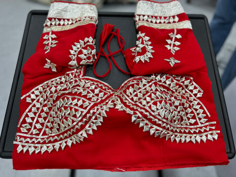 Ankita Lokhande Wear Soft Georgette Saree With Original Hand Charkhi Gotta Patti Work (RED)