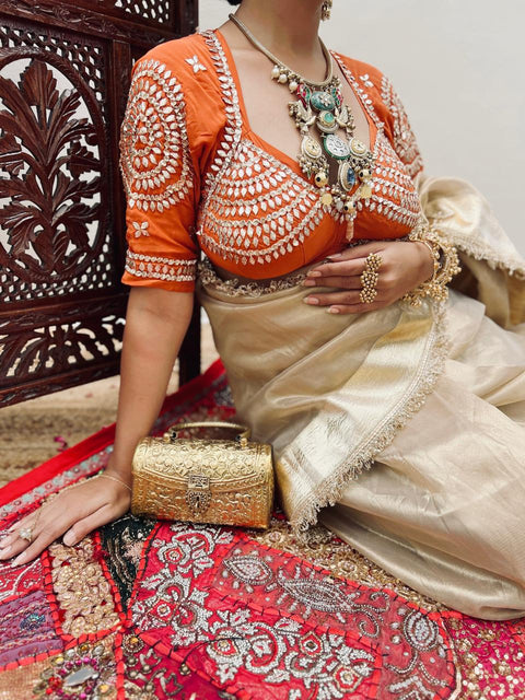 Original G-MEE Satin Silk Saree for Women – Aangi Blouse Party Wear (1214)