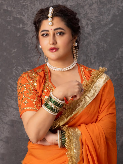 Rashmi Desai Wear Gotta Patti Saree for Women – Hand Charkhi Work Party Wear (1217-rashmi)