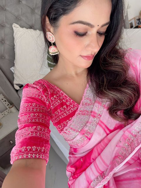 🚨 Exclusive Designer Party Wear Saree with Heavy Embroidery 🚨