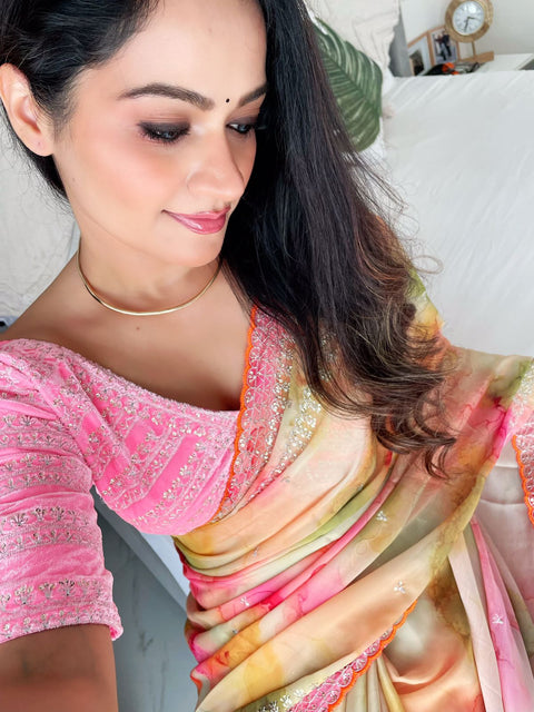 Exclusive Designer Party Wear Saree with Heavy Embroidery