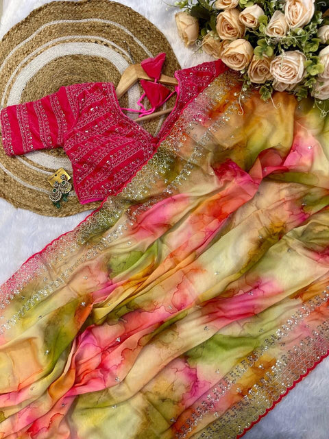 Exclusive Designer Party Wear Saree with Heavy Embroidery