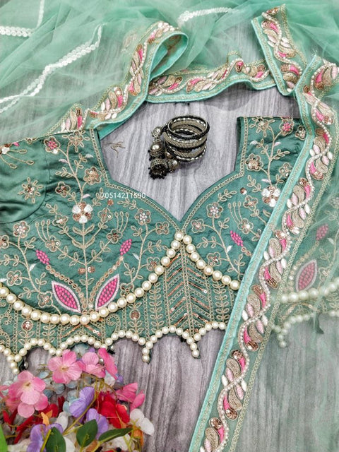 Premium Net Designer Saree with Embroidery & Diamond Work