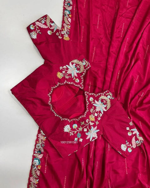 Trending Blooming Rangoli Silk Designer Saree with Embroidery & Sequence Work