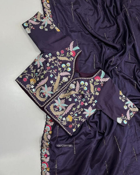 Trending Blooming Rangoli Silk Designer Saree with Embroidery & Sequence Work