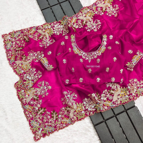 Luxurious G-MEE Soo Silk Saree with Multi-Thread Embroidery & Sequence Work