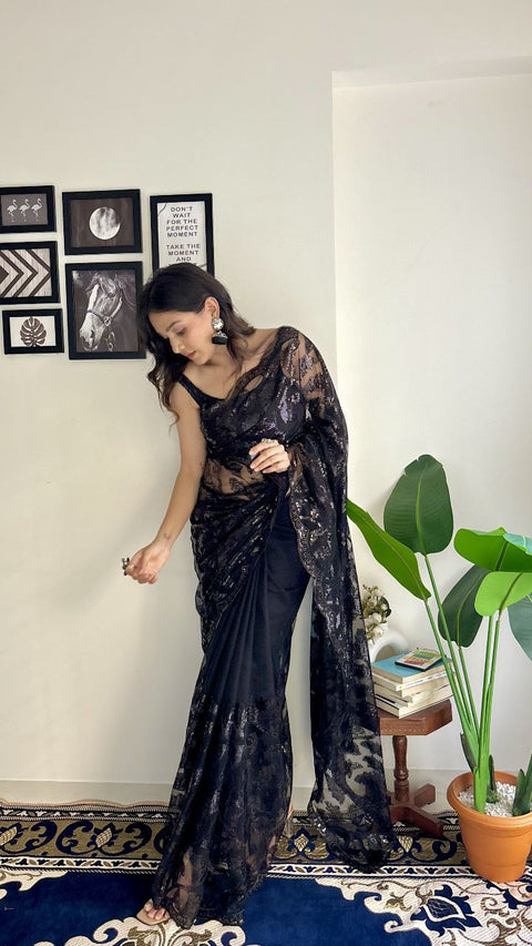 Soft Net Sequence Saree for a Stunning Look