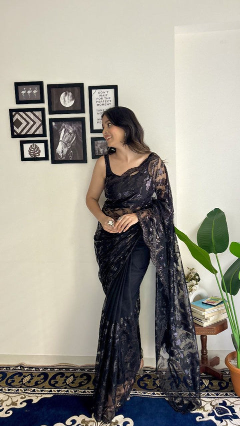 Soft Net Sequence Saree for a Stunning Look