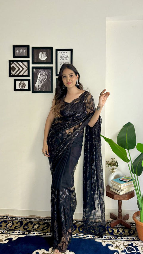 Soft Net Sequence Saree for a Stunning Look