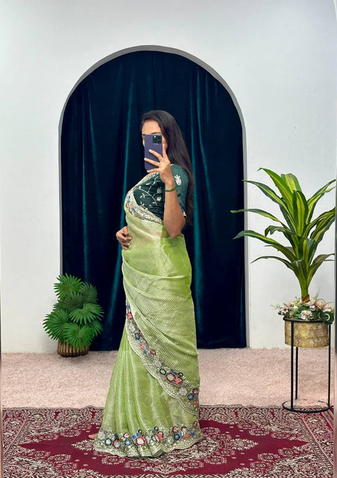 Festive Season Launch: Celebrity-Inspired Embroidered Organza Silk Saree