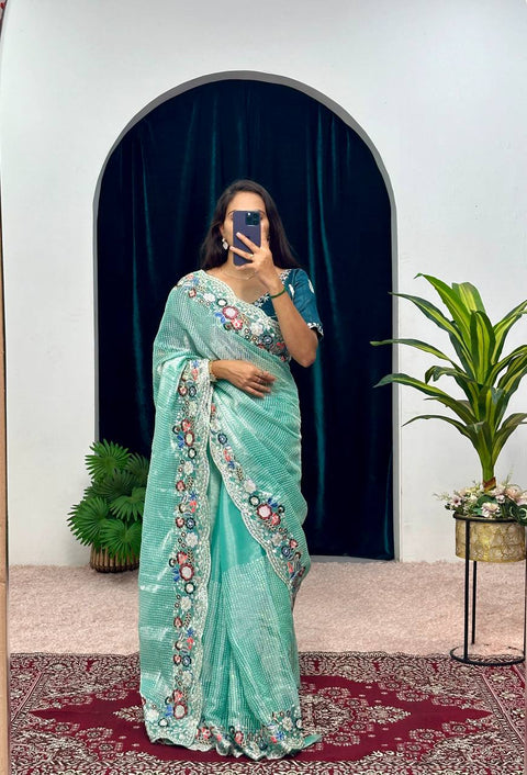 Festive Season Launch: Celebrity-Inspired Embroidered Organza Silk Saree