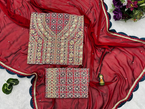 New Blooming Rangoli Saree with Pearl Moti & Embroidery – Celebrity-Inspired 🌟