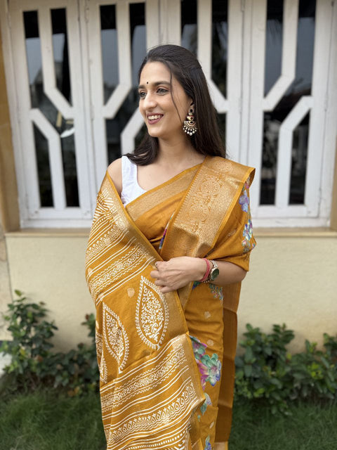 Premium Dola Silk Saree with Jacquard Butti & Floral Design 🌸
