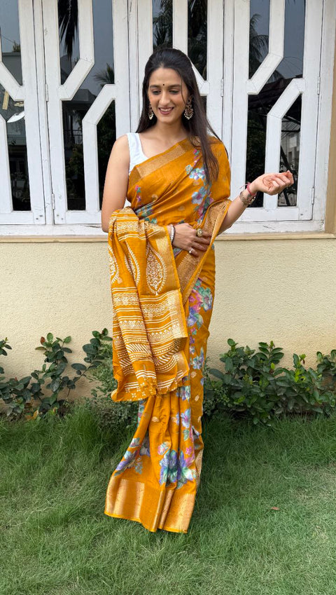 Premium Dola Silk Saree with Jacquard Butti & Floral Design 🌸