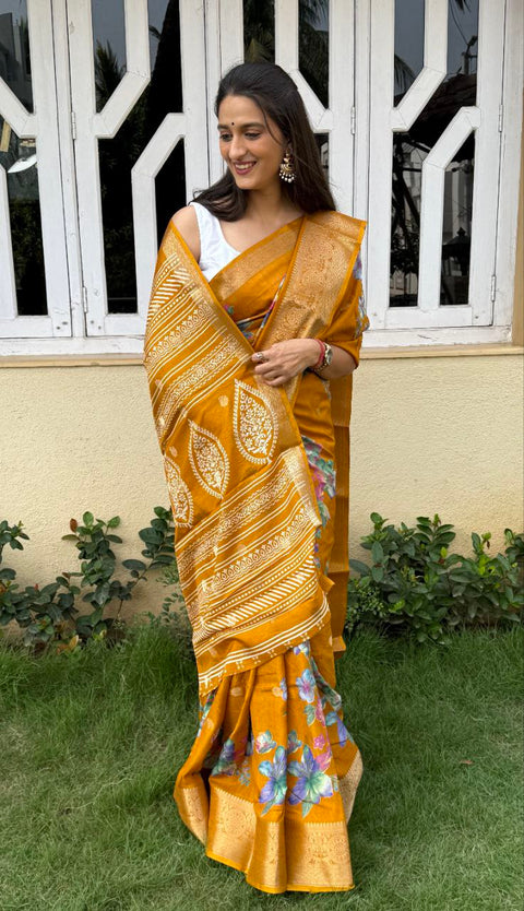 Premium Dola Silk Saree with Jacquard Butti & Floral Design 🌸