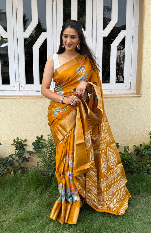 Premium Dola Silk Saree with Jacquard Butti & Floral Design 🌸