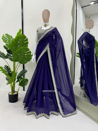🌟Heavy Georgette Designer Saree with Thread & Sequence Work