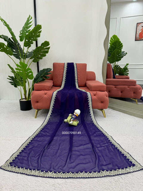 🌟Heavy Georgette Designer Saree with Thread & Sequence Work