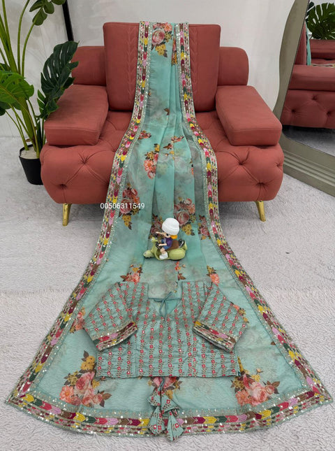 Exclusive Tibby Silk Designer Saree with Elegant Thread & Sequence Work