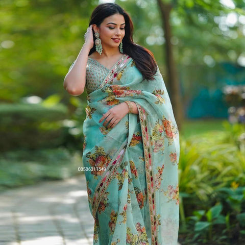 Exclusive Tibby Silk Designer Saree with Elegant Thread & Sequence Work