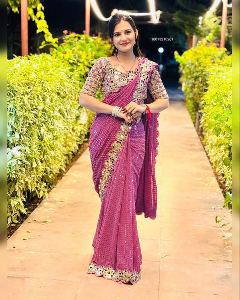 Bollywood Blockbuster Mirror ✨ Design Saree – A Stunning Masterpiece!