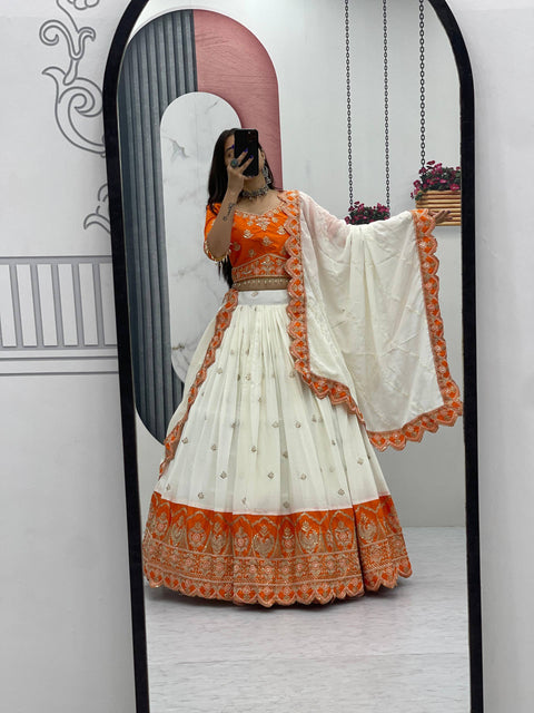💗Wedding Special Chinon Lehenga Choli With Heavy Embroidery Work 💗