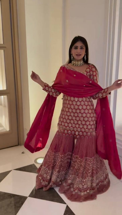 Top Sharara Set for Women – 3 Piece Party & Festive Wear