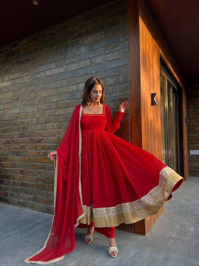 Anarkali Pant Set for Women – 3 Piece Party & Festive Wear