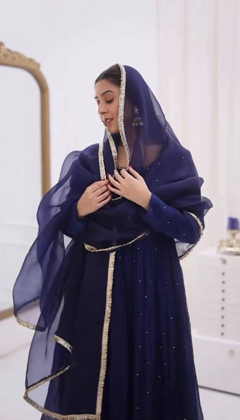 Premium Anarkali Suit With Pent And Dupatta