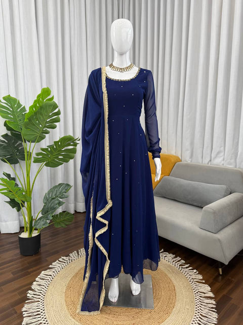 Premium Anarkali Suit With Pent And Dupatta
