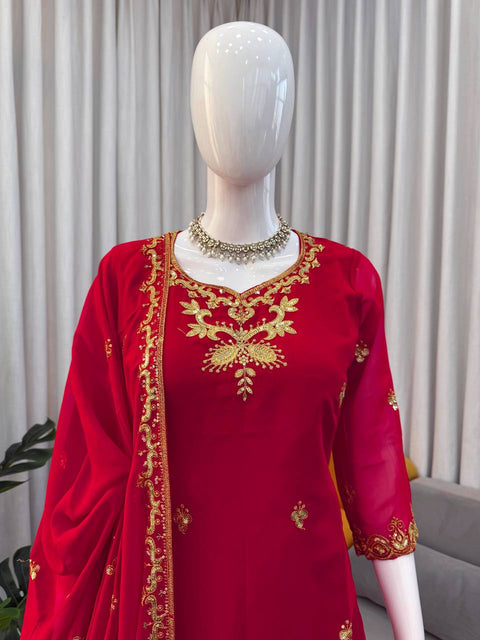 Premium Top Sharara Set With Thread And Sequence Work