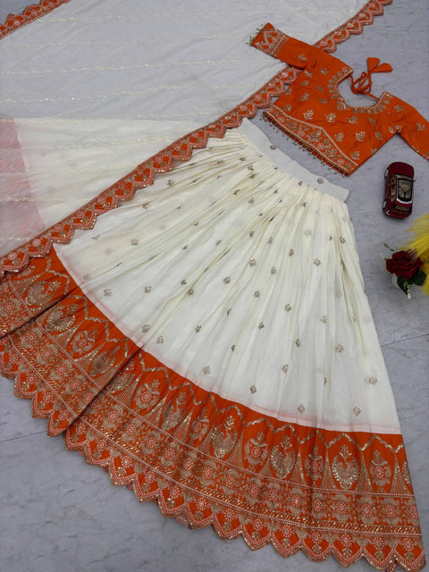 💗Wedding Special Chinon Lehenga Choli With Heavy Embroidery Work 💗