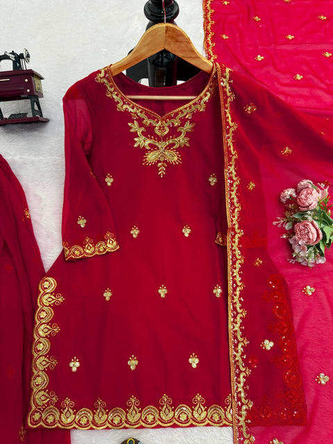 Premium Top Sharara Set With Thread And Sequence Work