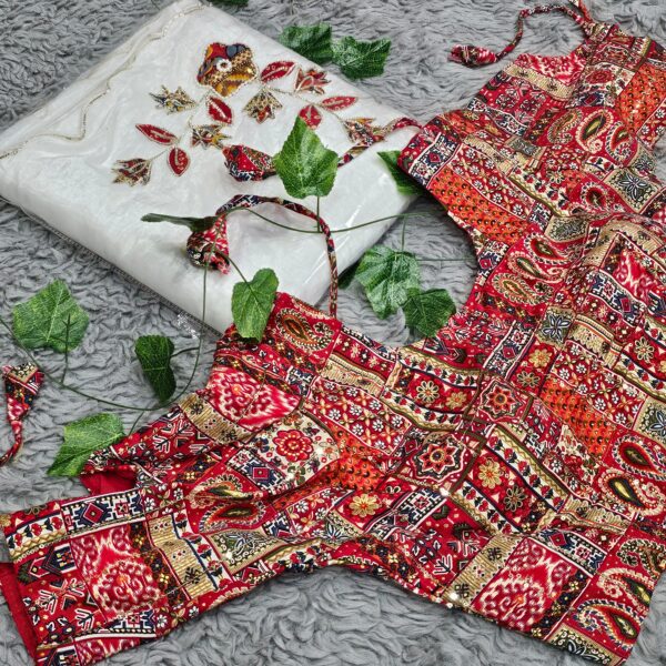 Designer Party Wear Saree with Bandhej & Gota Patti Border
