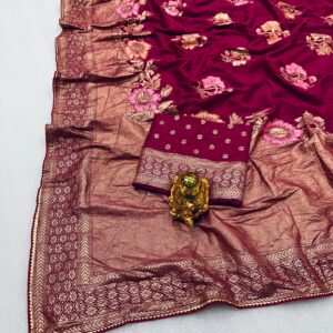 🔥Must-Have Pure Dola Banarasi Silk Saree with Rich Pallu