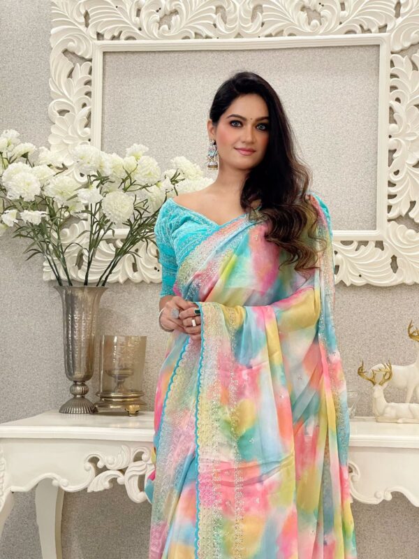 Exclusive Designer Party Wear Saree with Heavy Embroidery