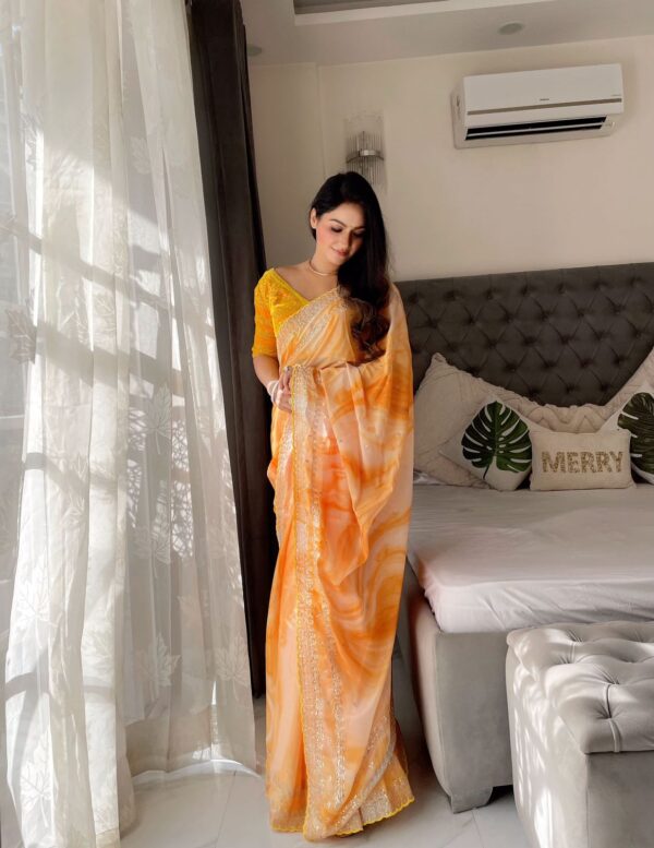 Exclusive Designer Party Wear Saree with Heavy Embroidery