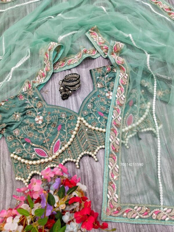 Premium Net Designer Saree with Embroidery & Diamond Work