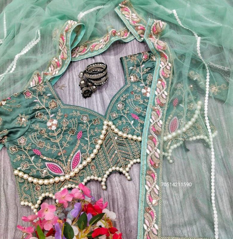 Premium Net Designer Saree with Embroidery & Diamond Work